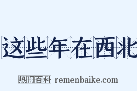 这些年在西北是什么意思的图片